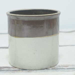 Vintage Gres Crock Vintage Crock Gres Crock Salero Soporte para utensilios 6&quot;H x 6.25&quot;D