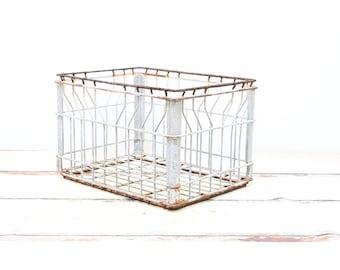 ヴィンテージワイヤーミルククレート ディーンズデイリー メタル