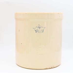 Vintage 3 Gallon Blue Crown Crock ROBINSON RANSBOTTOM Stoneware Vintage Salt Crock PageScrappers +