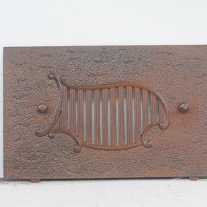 Antique . Cast Iron Salvage Grate Front Panel Insert Fireplace Salvage Victorian Architectural Salvage #12
