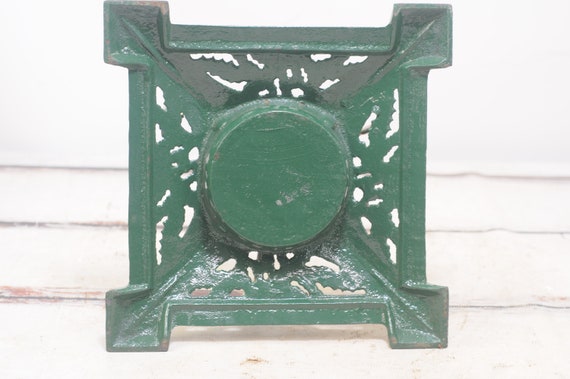 ヴィンテージ装飾グリーン鋳鉄クリスマスツリースタンドベース 13.75