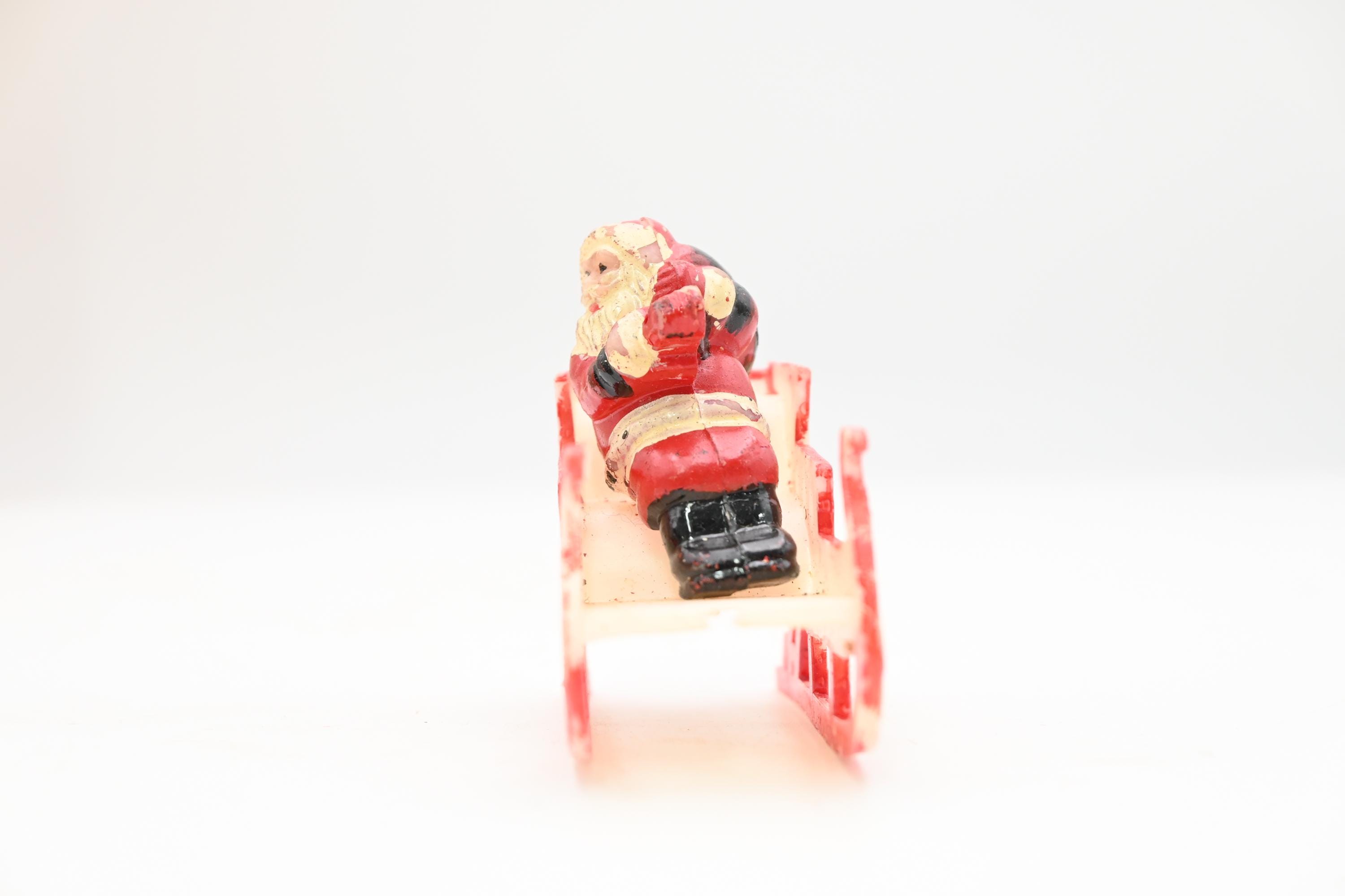 クリスマスタンブリングピクシー　サンタガール　1960年代　ヴィンテージ Vintage 1960s Miniature Christmas Decoration Plastic Santa and