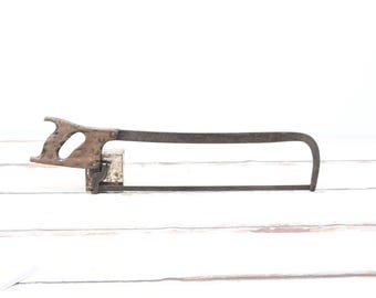 Antique/Vintage Hack Saw, Hacksaw, Meat Cutting Saw Steel Saw With Wood Handle +