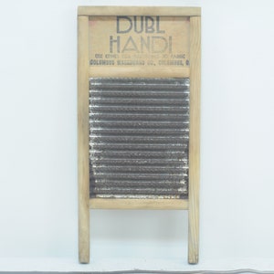 Vintage . Zinc And Wood Washboard Columbus Washboard Co Dubl Handi Columbus Ohio #3