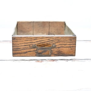 Antikes Holz W C Heller Bibliotheksschrank Schublade Holz und Metall Apothekerdatei oder Teile Schublade Primitive Dekorative 12x9x3 # 2