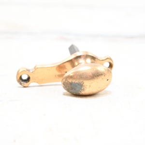 Vintage Metal and Brass Copper Tone Decorative Oval Turn Knob and Backplate