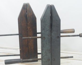 2 Vintage. Jorgensen 17,5" handschroef houten klem verstelbare klem Co. Chicago, IL