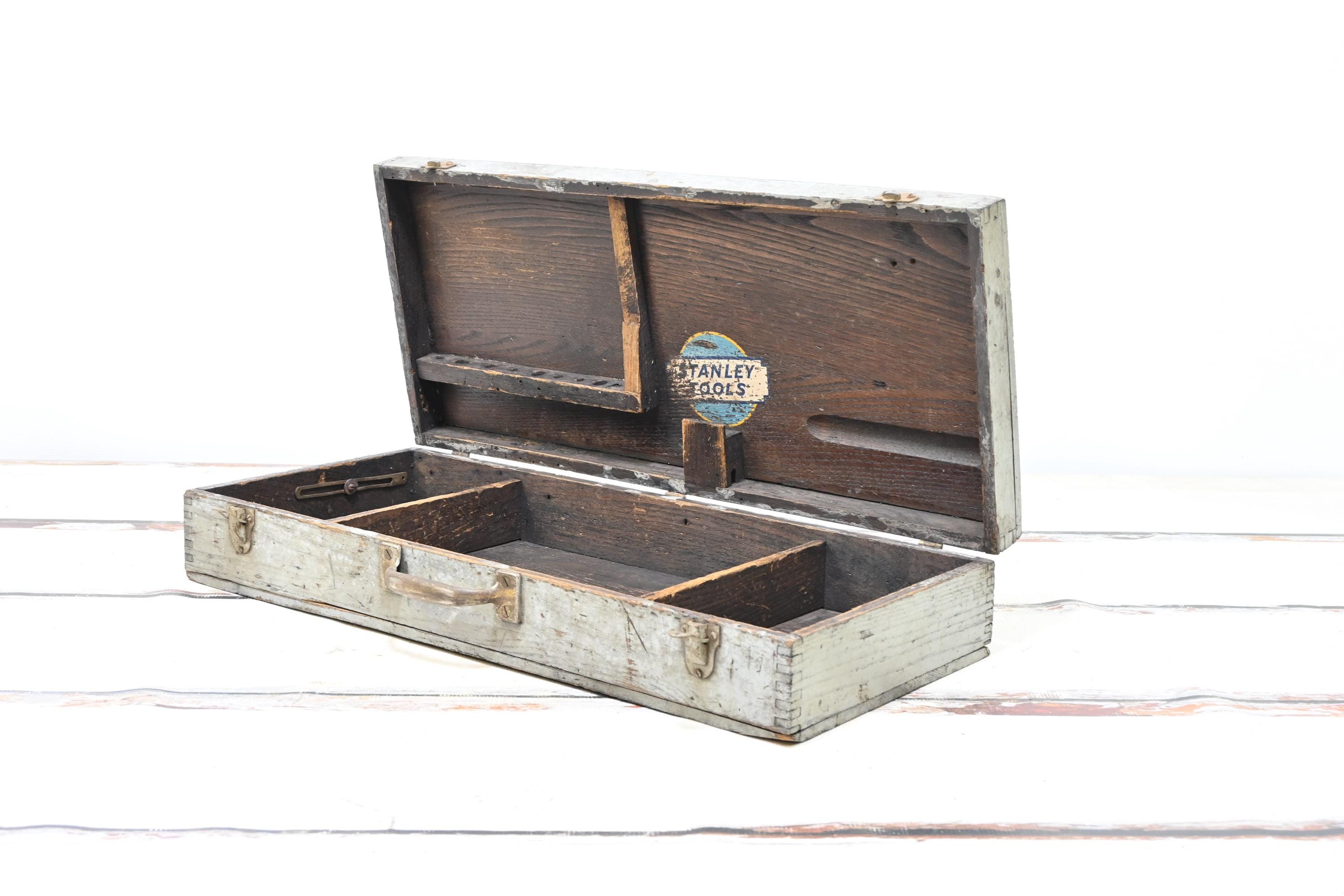 Vintage Wood Stanley Tools Wooden Tool Box Tool Chest Original Tag