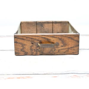 Antikes Holz W C Heller Bibliotheksschrank Schublade Holz und Metall Apothekerdatei oder Teile Schublade Primitive Dekorative 12x9x3 # 1