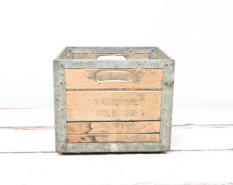 ヴィンテージワイヤーミルククレート ディーンズデイリー メタル