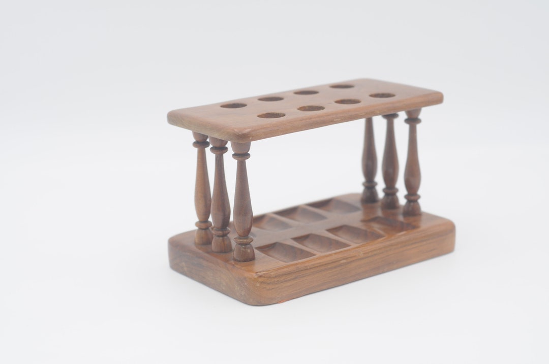 Vintage . 8 Slot Pipe Display Holder Rack Stand 