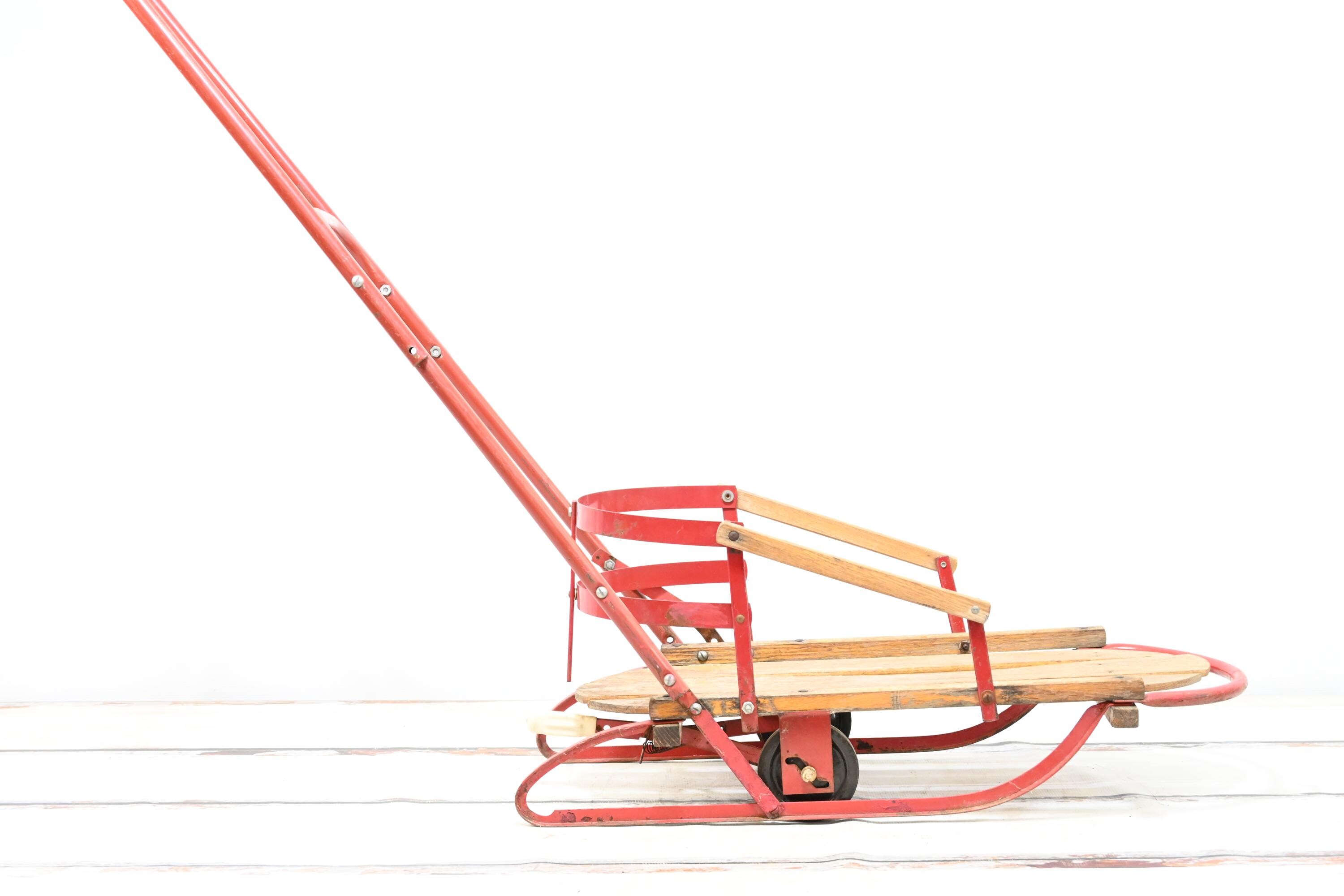 Vintage Flexible Flyer? Sled Wooden Childs Sled Baby Sled With  display picture 1