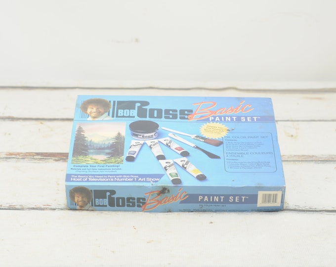 Vintage Bob Ross Basic Painting Set Kit With Paint, Paint Knife