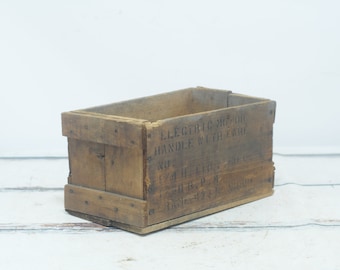 Rare . Antique Wood Crate Box Sunlight Electrical Co Warren Ohio Wood Shipping Crate Box Electric Motor Crate