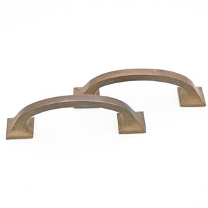 2 Vintage MCM, MidCentury Modern Bronze or  Brass Dresser Drawer Cabinet Handles, Pulls