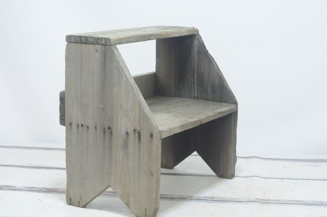 Antique/vintage Chippy Wood Bench Foot Stool Childs Stool Kitchen Stool ...