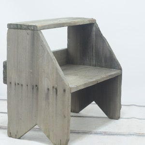 Antiguo/Vintage Chippy Banco de madera Taburete de pie Taburete para niños Taburete de cocina Taburete de paso AAFA