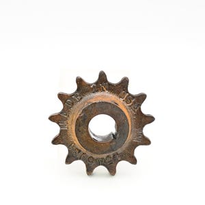 Vintage Industrial . Iron Wheel Gear Industrial Salvage 2.5&quot;x1.5&quot; MM 15A6921 Farm Tractor Gear Industrial Art Urban Art