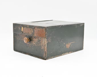 Vintage . File Box With Drop Down Front Vintage File Drawer File Cabinet Vintage Office Filing #2