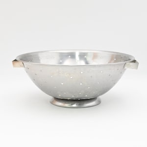 Vintage Stainless Steel Colander Strainer 11.5” Diameter Bowl 4.5" Deep Thailand