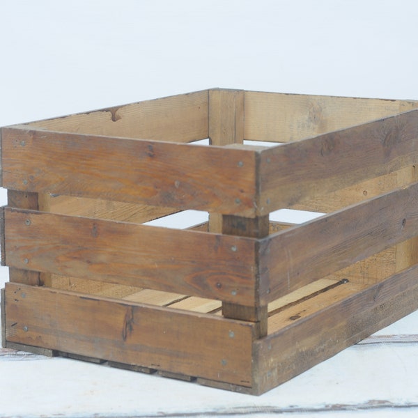 Vintage . Fruit Crate Large Wood Vintage Fruit Box Potato Crate Box 6 +