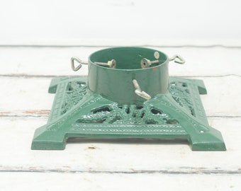 ヴィンテージ装飾グリーン鋳鉄クリスマスツリースタンドベース 13.75