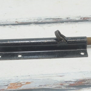 Large Vintage . Security Door Flip Latch 10.75&quot; Barrel Bolt Wrought Steel Door Lock