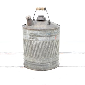 Vintage/antieke Hibbard? 2 gallon zinkolie blikje brandstofkan Delphos dop #2