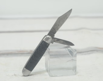 Vintage pocket vouwmes zwart en zilver 2 blade mes 6 "blade 3.5" gevouwen " +