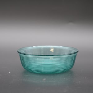 Vintage (1) Arcoroc France Ribbed Soup Ceral Bowl Turquoise Teal Blue 5.5&quot;