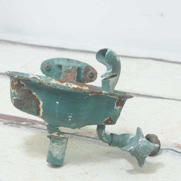 Antique/Vintage HALSEY TAYLOR Enamel Over Cast Iron Water Fountain Sink and Bracket Drinking Fountain Water Bubbler Sink