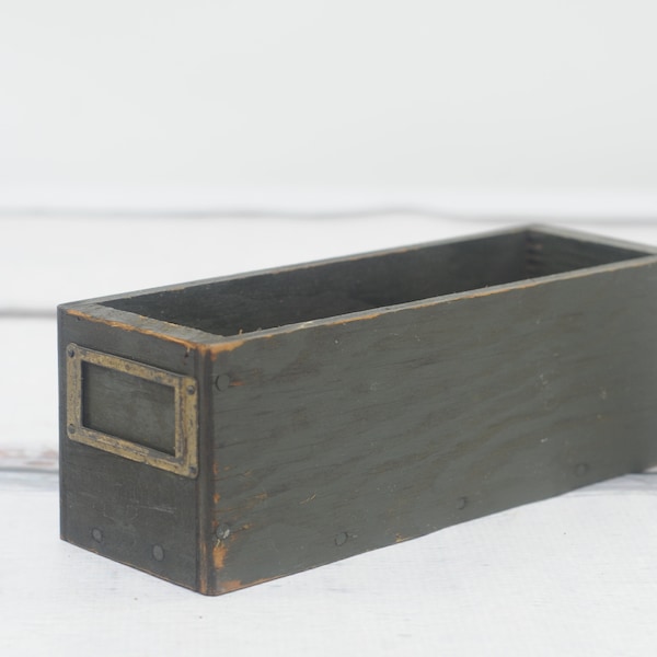 Wood . Cabinet Drawer Wood  Metal Industrial Parts Drawer Primitive Decorative Box