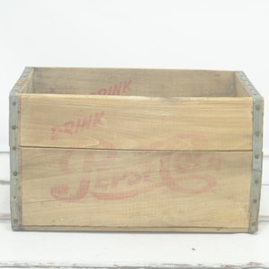 Vintage 1957 Holz Pepsi-Cola Kiste Kankakee Illinois Held 24 Flaschen