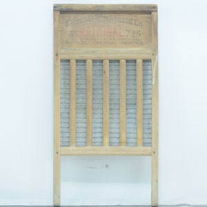 Vintage Zinc And Wood Washboard National Washboard Co No 725 Chicago Memphis