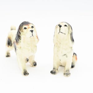 Vintage. Porseleinen cocker-spaniël? Keramische peper- en zoutvaatjes voor honden, gemaakt in Japan
