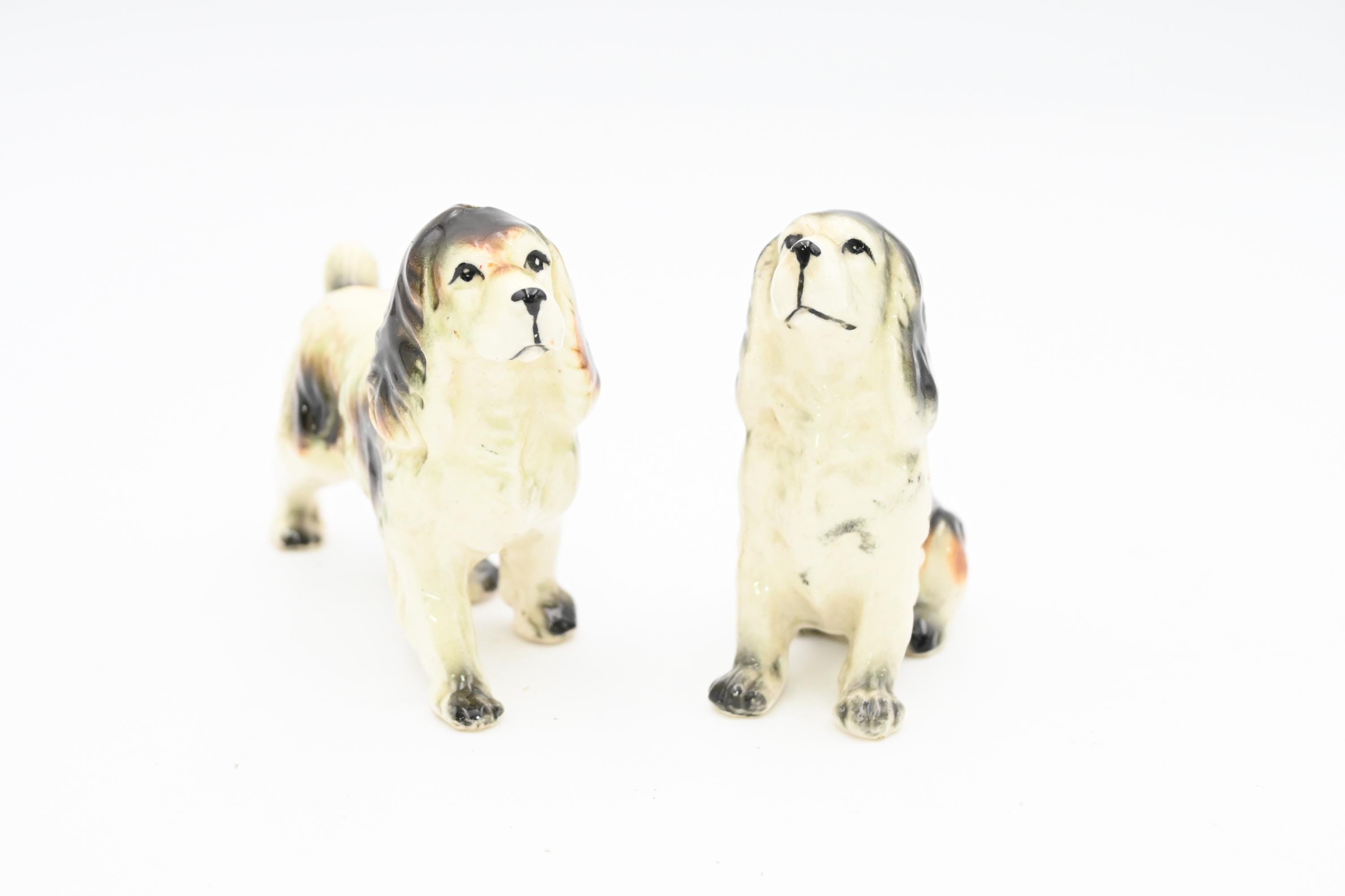 ヴィンテージ。磁器製のコッカースパニエル？犬のソルト＆ペッパー