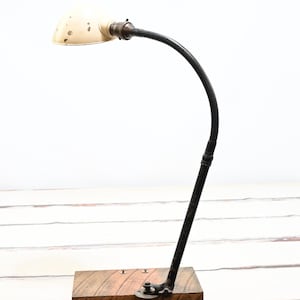 Vintage Metal Industrial Steampunk Flex Arm Work Light Machine Age Shop Light Clamp Table Mount Tool Lamp