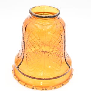 Vintage Amber Color Lamp Shades Globe  5&quot; Tall 5&quot;D  2.25&quot; Fitter