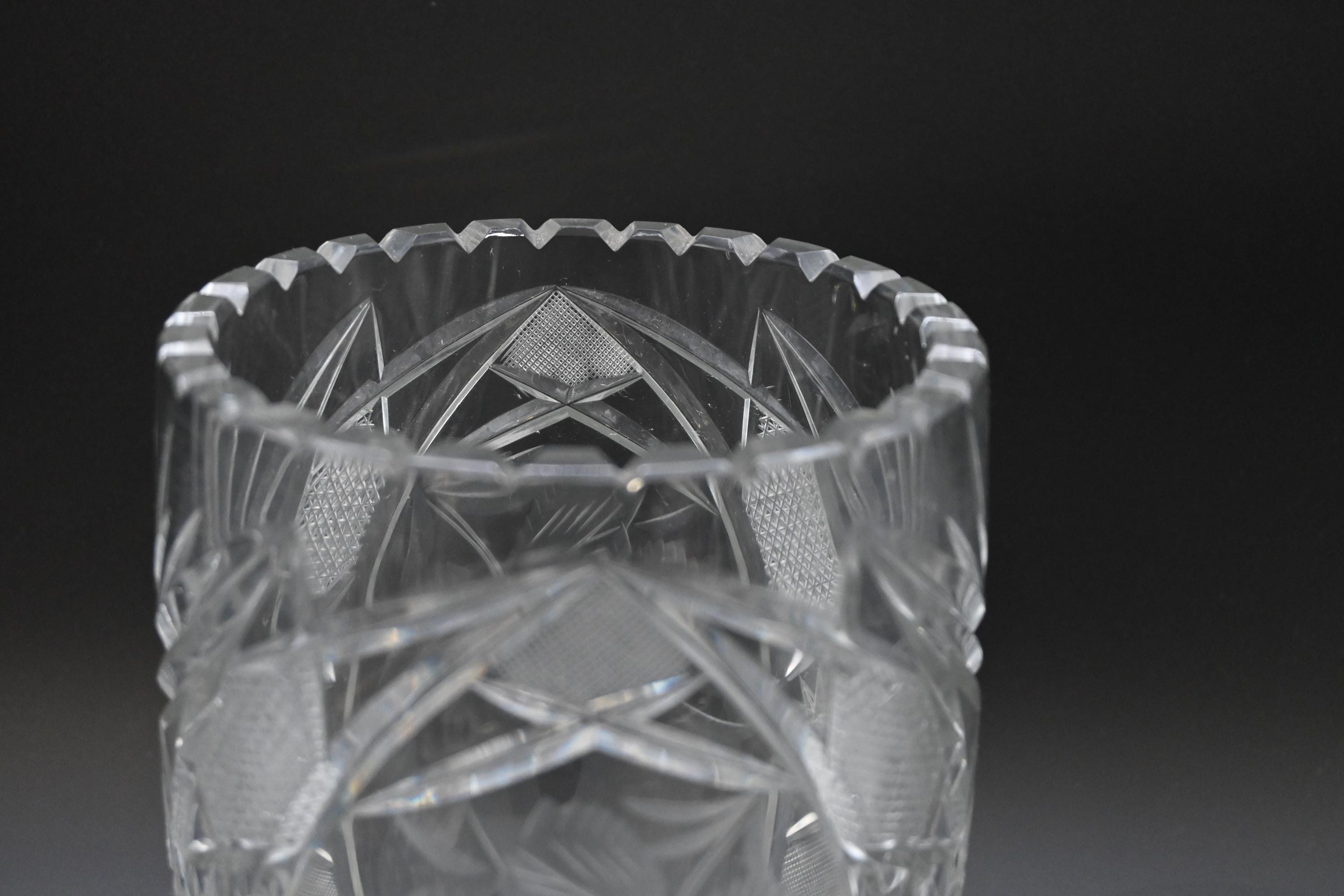 クリスタルガラス 花瓶 エッチング模様 クリスタルリボンエッチンググラス | AntiqueRose