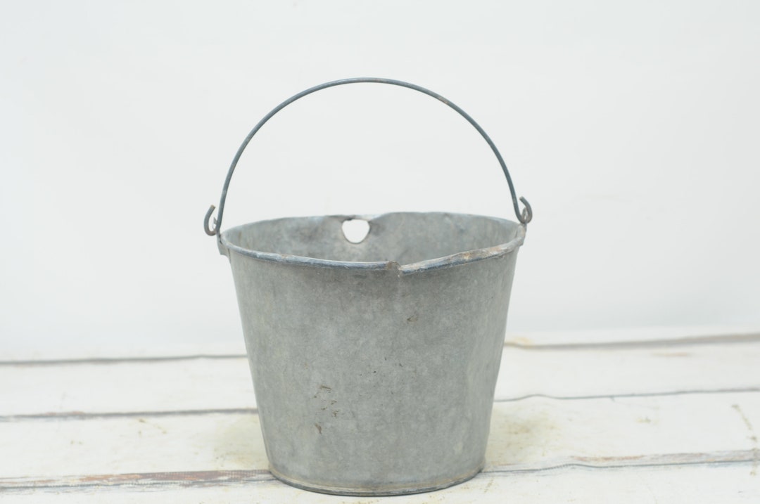 Galvanized . Bucket Galvanized Metal Syrup Bucket Galvanized Etsy