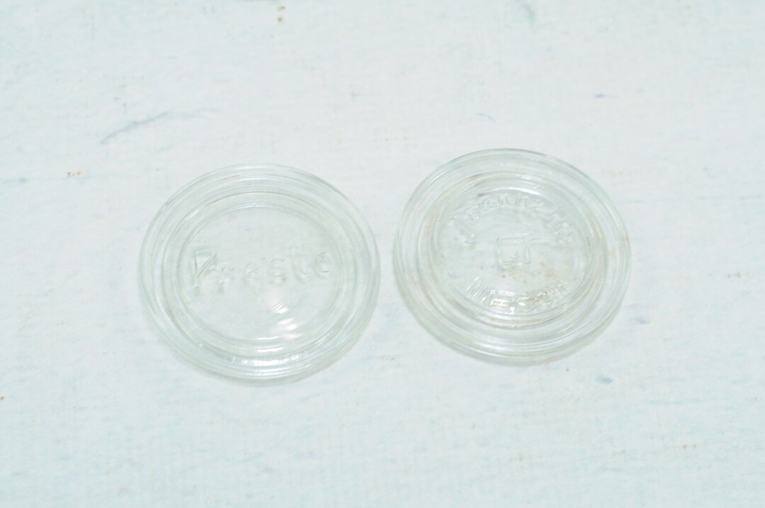 Vintage Glass Jar Lids 1 Presto 1 Mason Clear Glass Ball Jar