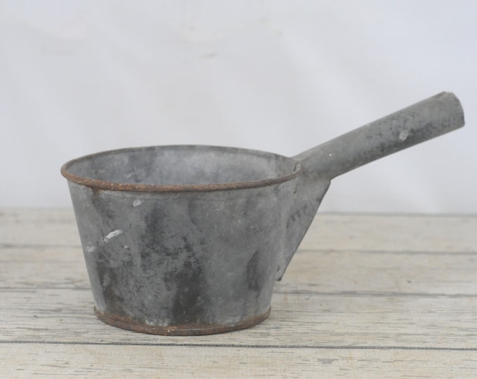 Vintage . Unusual Zinc Pot Sauce Pan Cooking Pot Planter Etsy