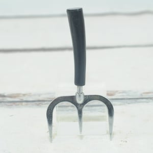 Vintage . Stainless With Black Bakelite Handle Carving Meat Fork Serving Tool