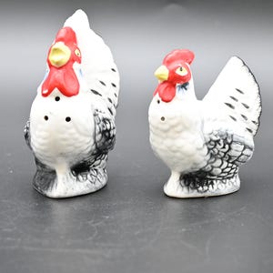 Vintage . Salt Pepper Shakers Him & Her Rooster Salt and Pepper Shakers Japan