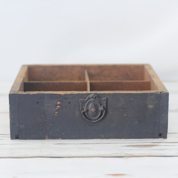 Antique . Wood Box Antique Wood Drawer Vintage Wood Drawer With Dividers #5