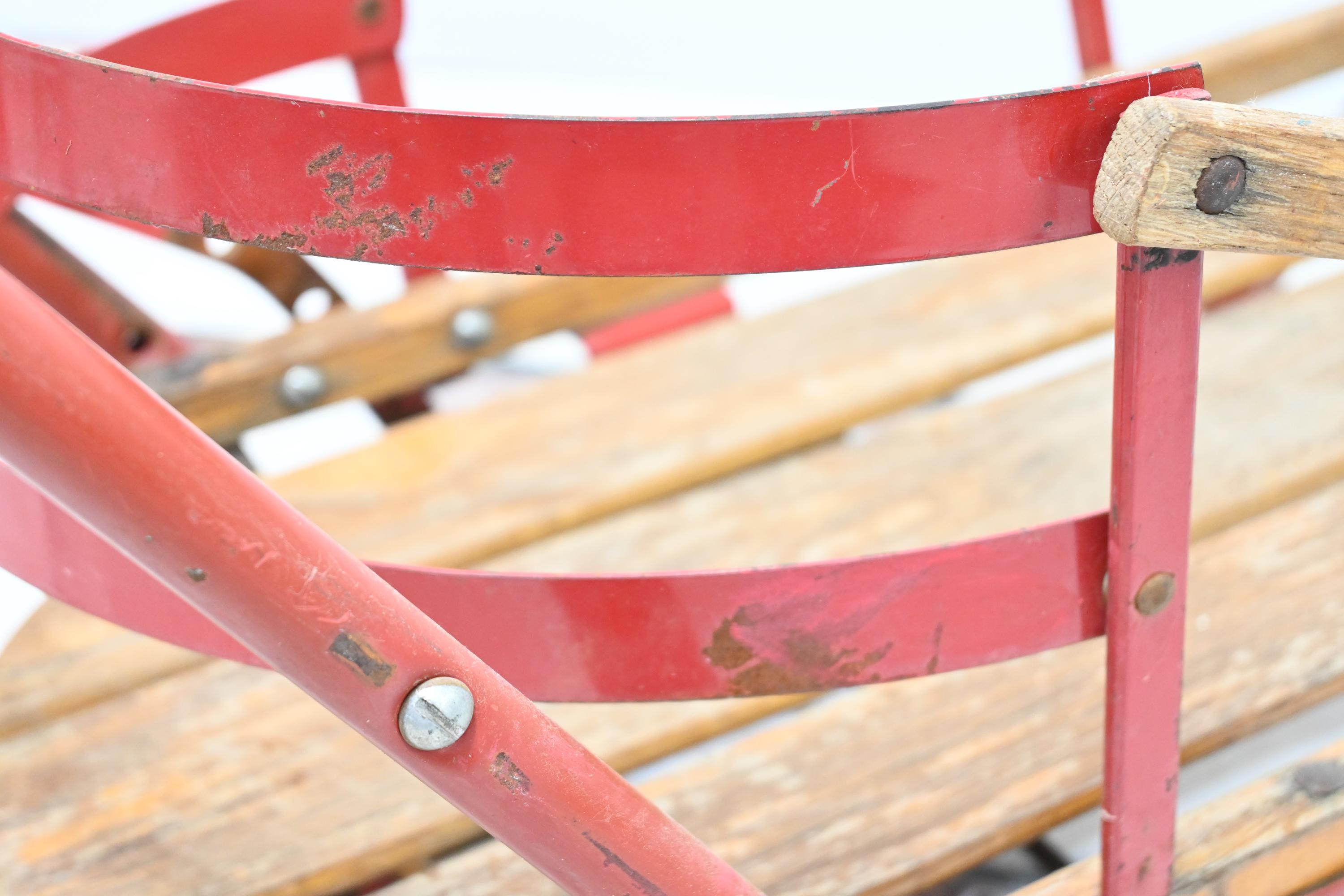 Vintage Flexible Flyer? Sled Wooden Childs Sled Baby Sled With  display picture 1