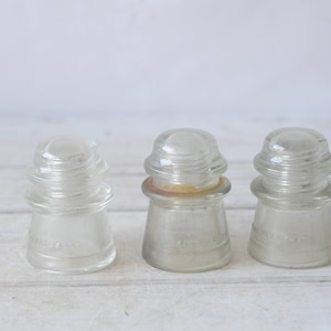 Vintage. Glass Hemingway 16,17 Clear Glass Phone Pole Insulator Made In U.S.A.