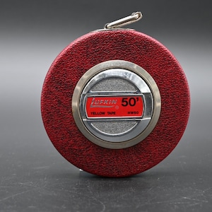 Vintage Lufkin 50’ tape measure Yellow Clad 3/8” Steel Tape HW 50