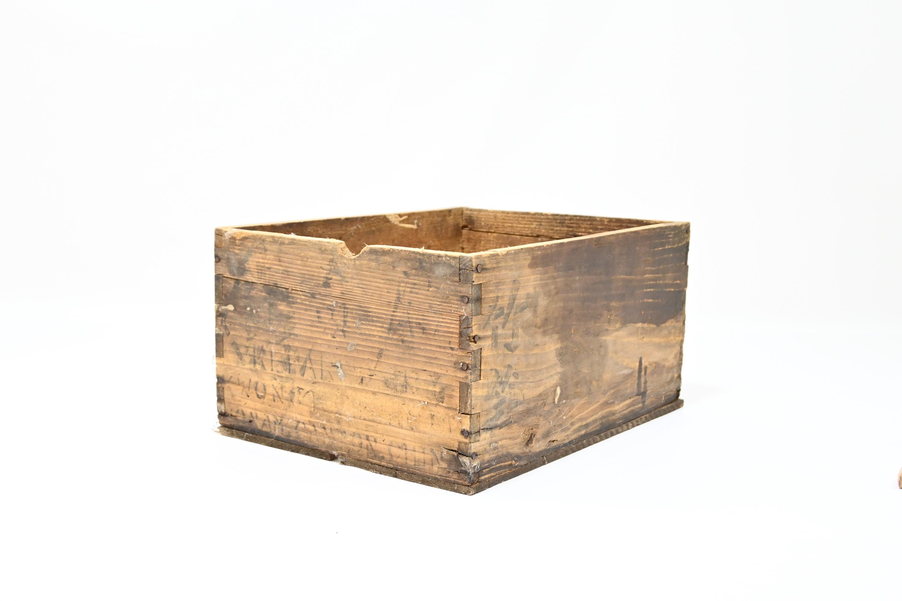 Antique Wood Crate Chinese Shipping Crate Bamboo Shoots Dovetailed