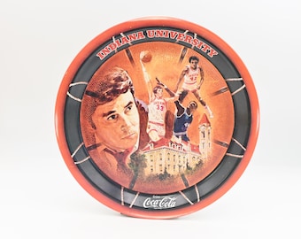 Vintage Indiana University 1976 Basketball Champions Coca-Cola Metal Plate Tray